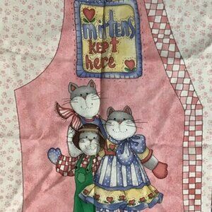 Vintage Alma Lynne Homespun Kittens and Mittens Vest Fabric Panel